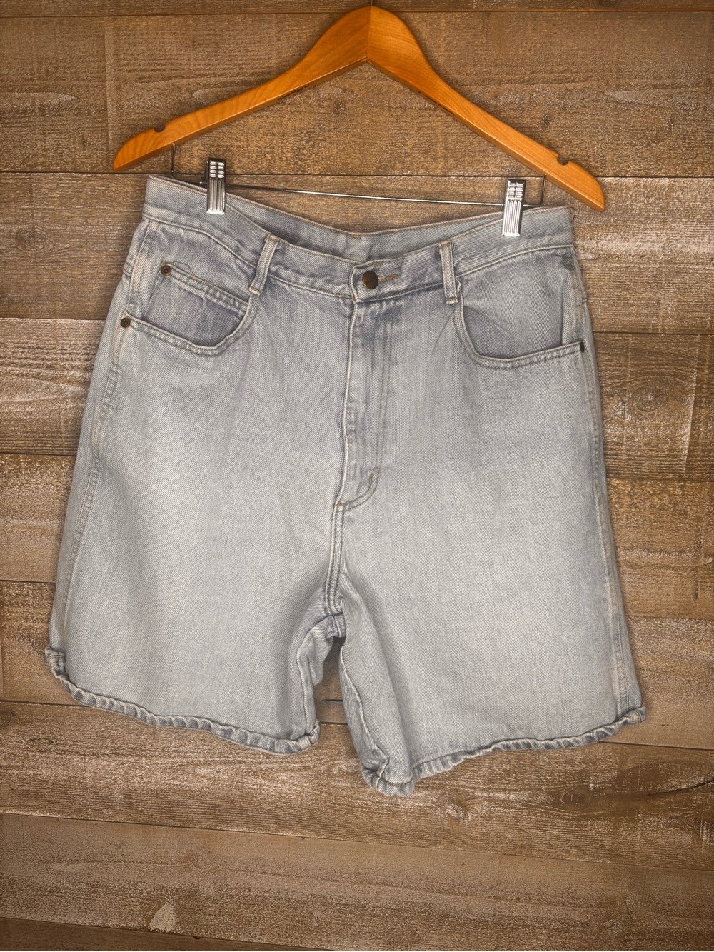 Backroad Blues size 14 vintage 90s Light blue mom jean Denim Shorts high waist